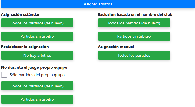 Asignar árbitros | Herramientas