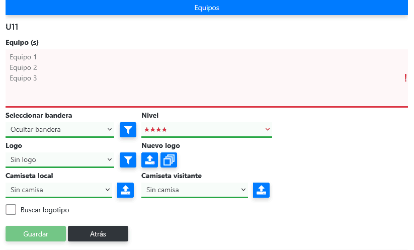 Añadir equipos por categoría en Mijntoernooi.info