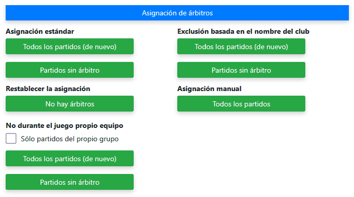 Detalle y disponibilidad del árbitro